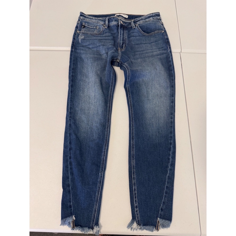 KanCan Maurices‎ Medium Wash Frayed Hem Skinny Jeans Size 30 Style 211014 u3